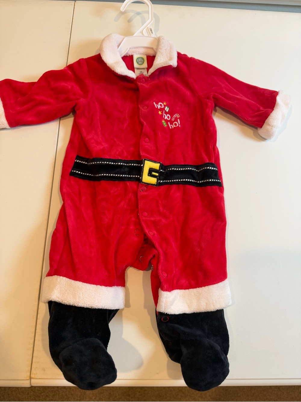Vintage Little Me Red Santa Infant Holiday One-Piece Outfit